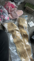 28 Inch Lace Front Human Hair Wig/ Blond
