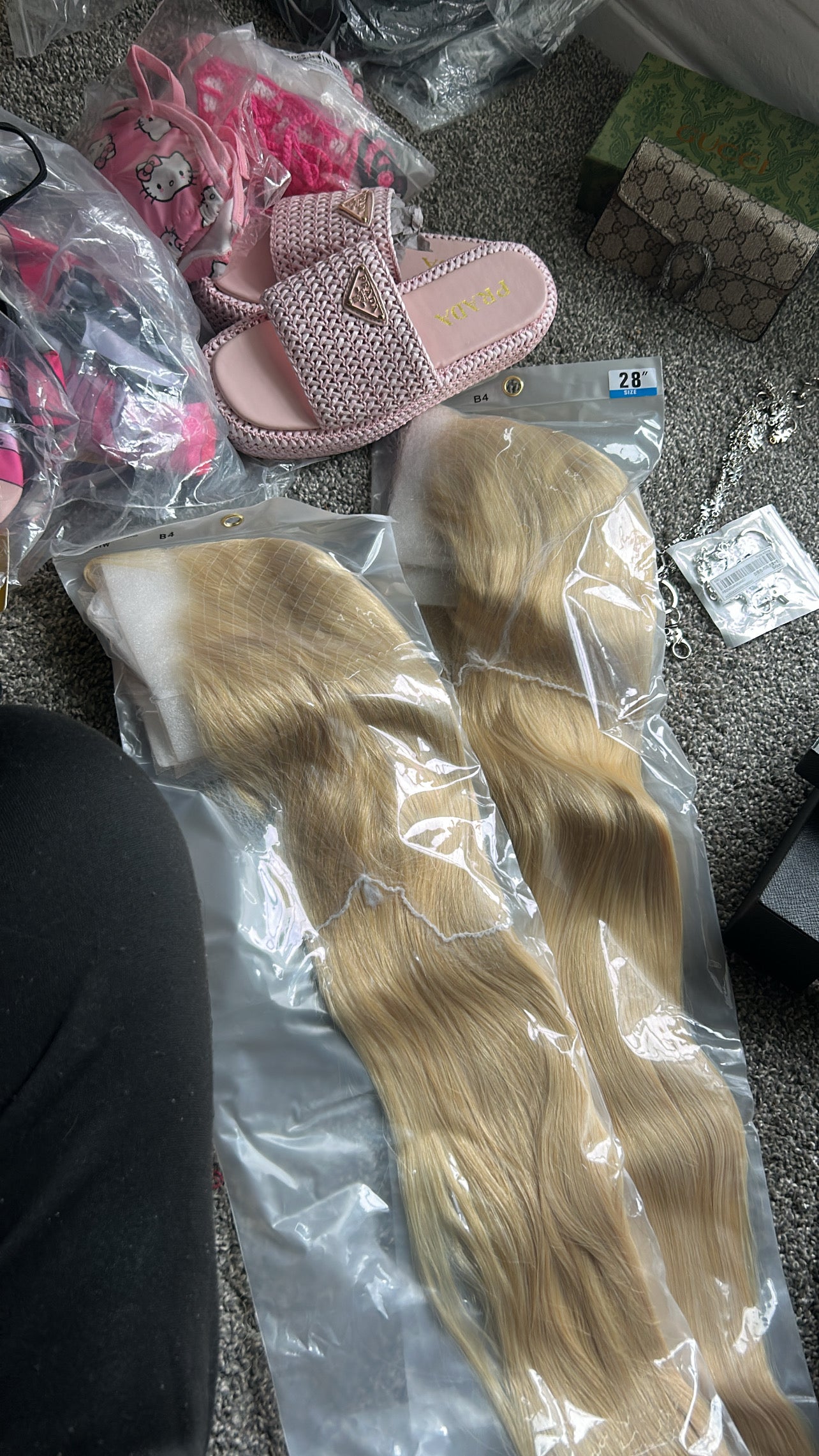 28 Inch Lace Front Human Hair Wig/ Blond